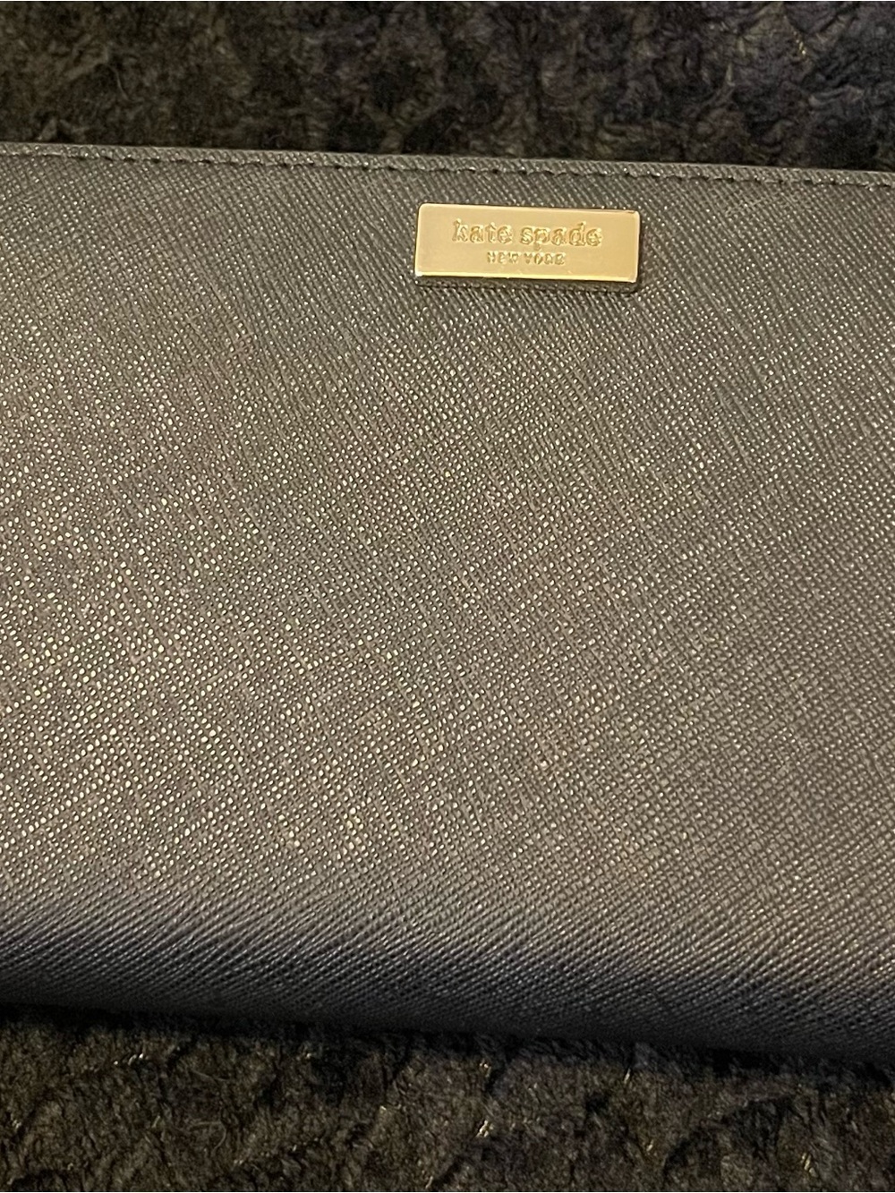 Kate Spade Black Leather Zip Wallet